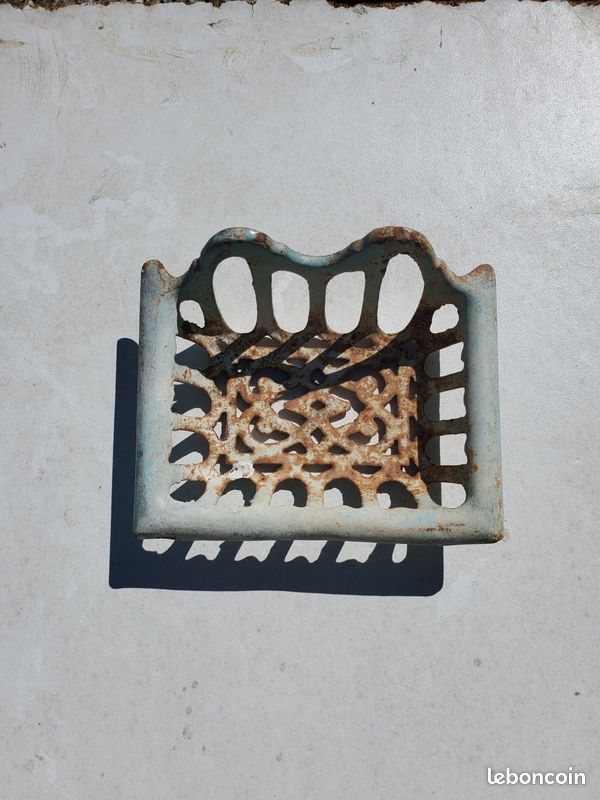 Porte-Savon Antique en Fonte Turquoise - Décoration Campagne Française - France
