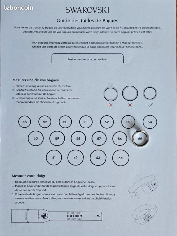 Bague Swarovski argent taille 55-56 Montres Bijoux