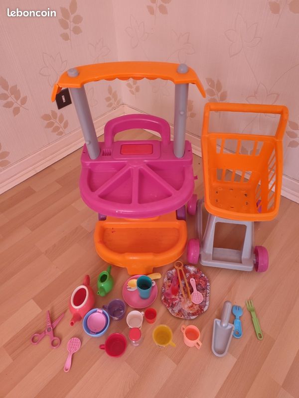 Dinette marchande avec caddie et pleins d'accessoires (image 6)