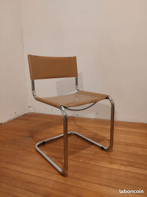 6 Chaises design cuir tube chromé (image 1)