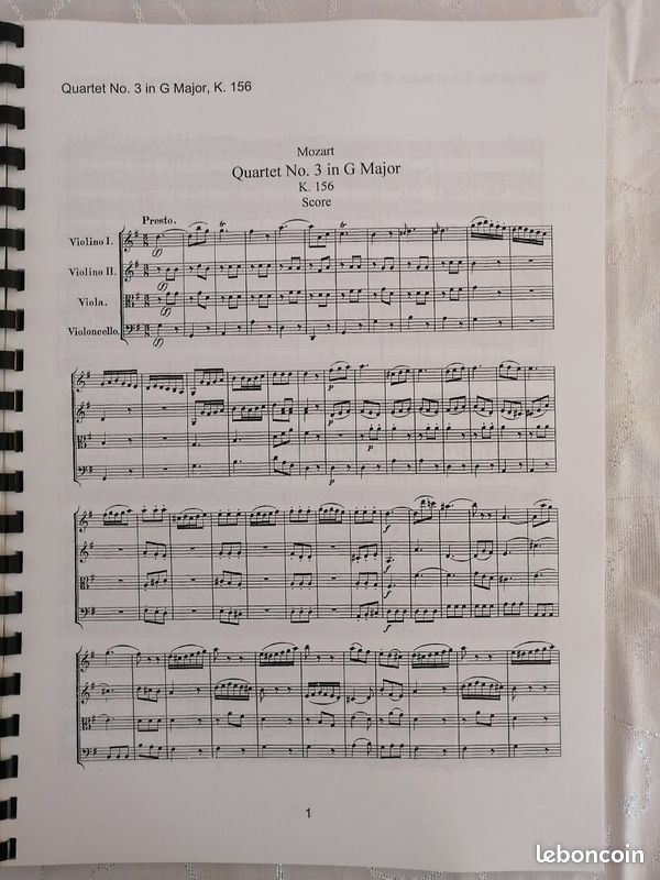 Partitions multiples Quartet Mozart (12 unités) (image 3)