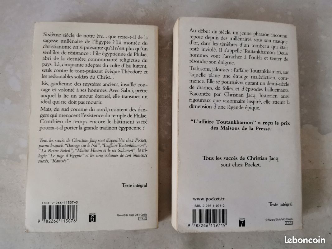 2 livres Christian JACQ format poche (image 2)