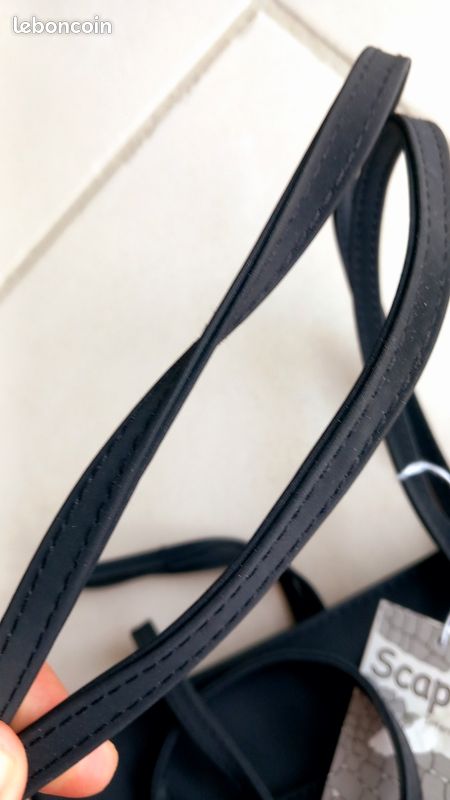 Sac à main international Scapin noir nylon TBE (image 15)