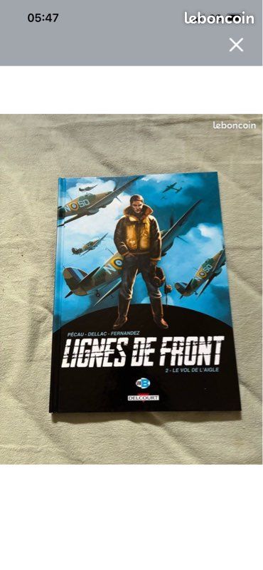 Lot 1 BD Lignes de front tome 2 L’envol de l’aigle de Pecau éditions delcourt WW2 (image 1)