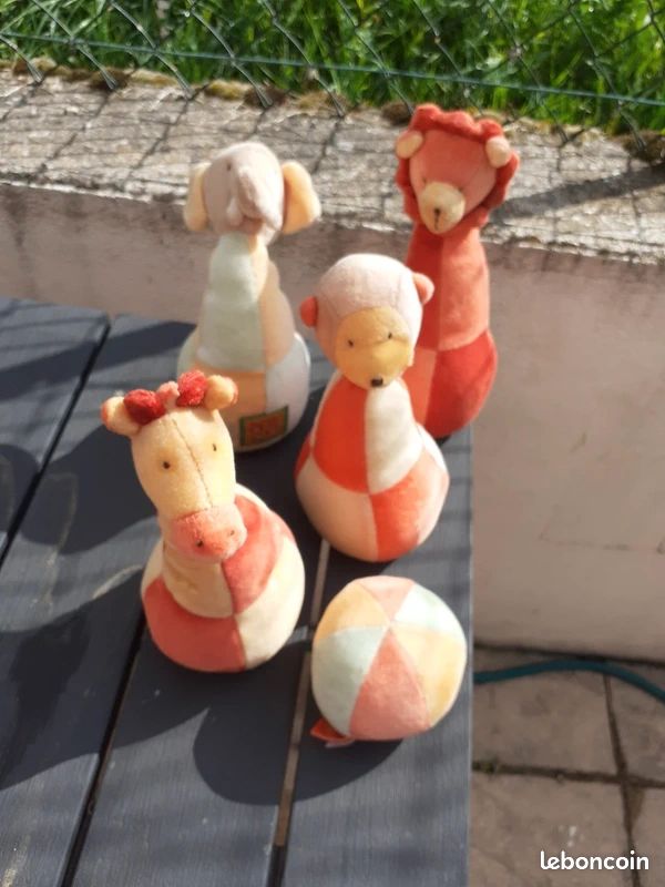 Jouet bébé quilles en peluche avec balle (image 2)