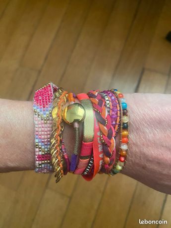 Bracelet Manchette Hipanema - Taille S, Rouge/beige, Neuf Avec étiquettes