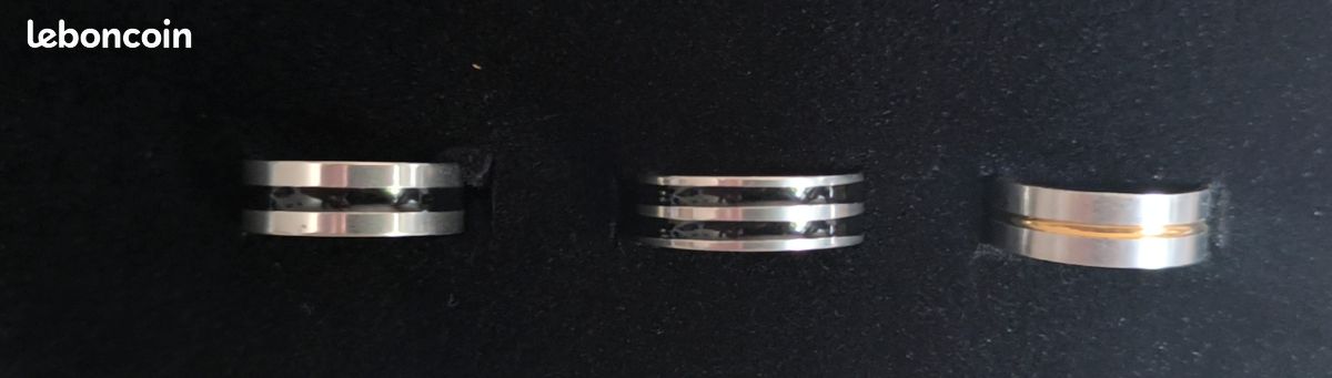 Lot de bagues homme acier – Styles variés – Tailles disponibles