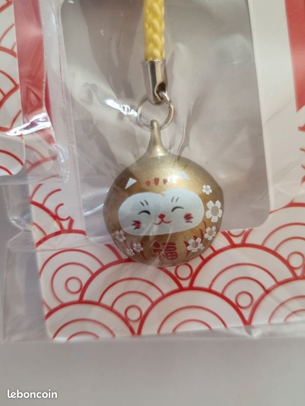 Collier Porte-Bonheur Hexagonal Amour - Boule Avec Inscriptions & Grelot Fonctionnel