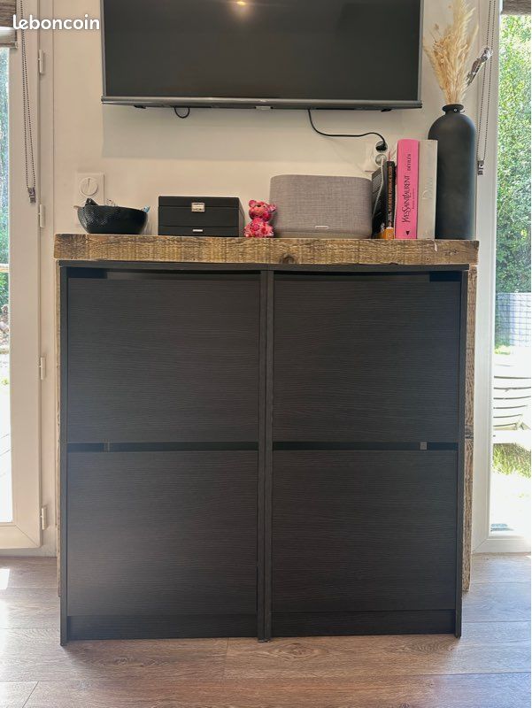 Armoire à chaussures IKEA BISSA – Comme neuve – Brun noir (image 1)