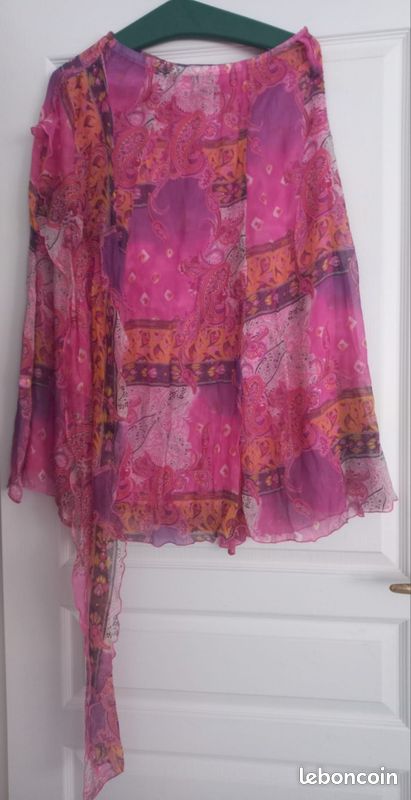Ensemble jupe blouse Damart taille M 100% soie (image 4)