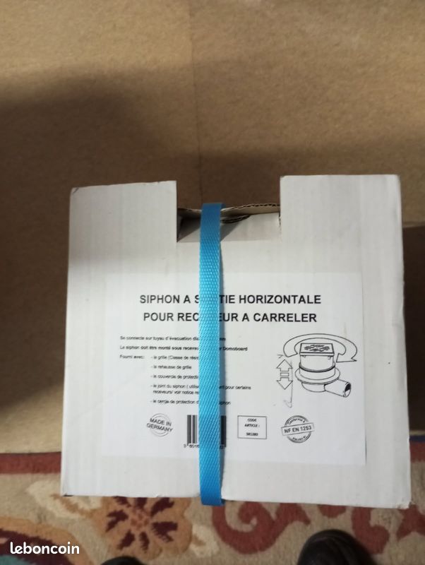 Siphon à sortie horizontale pour receveur à carreler (image 1)