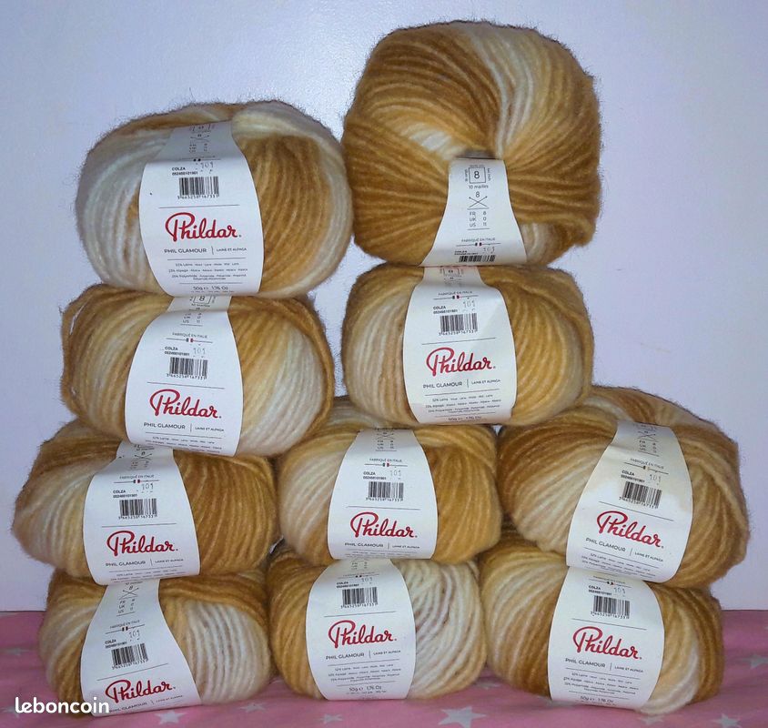 Lot De 10 Pelotes De Laine Alpaga Blanc Cassé - Fabriqué En Italie - Parfait Pour Le Tricot