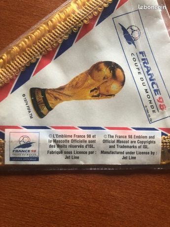 Ancien Fanion Coupe Du Monde France 98 – OGC Nice – Rare Et Vintage