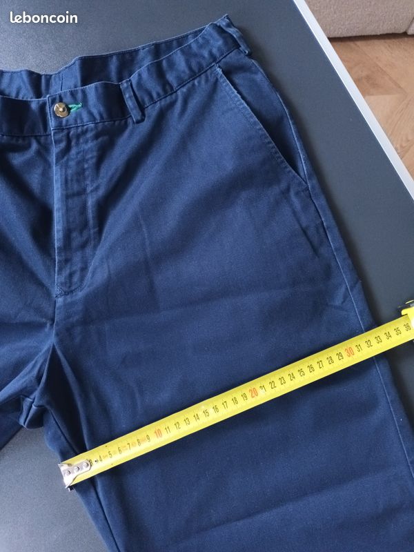 Pantalon chino Tommy hilfiger bleu marine - Taille S (coupe large) - vintage (image 9)