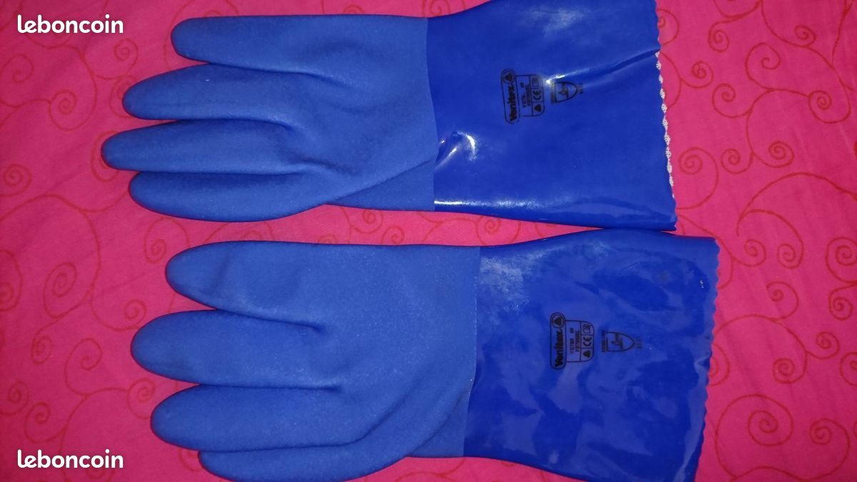 1 Paire de Gants trempé Pvc support coton type pétrolier Neuf Gants de protection renforcée pour usage général contre risques mécaniques. Bonne longévité. Excellente résistance à l'abrasion (image 1)