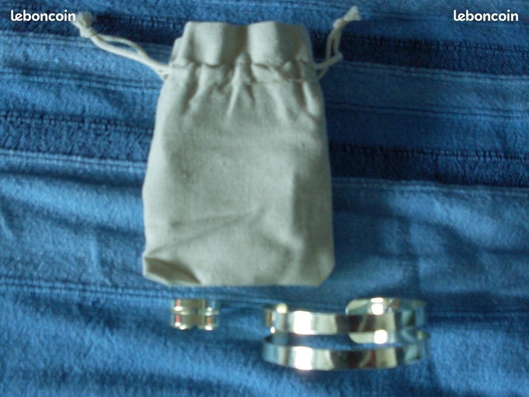 Ensemble bague et bracelet ajustable argenté neuf (image 1)