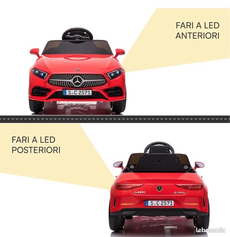 Voiture Électrique Enfant Mercedes AMG – Télécommandée, Portes Ouvrantes, USB, Batterie 12V (Rouge)