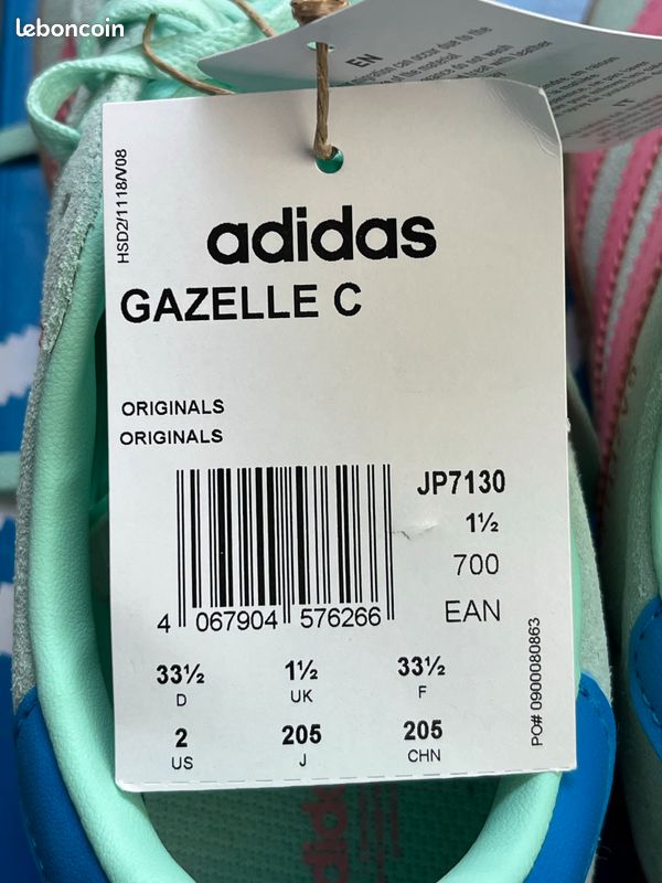 Adidas GAZELLE KIDS - JP7130 - vert / rose (image 9)