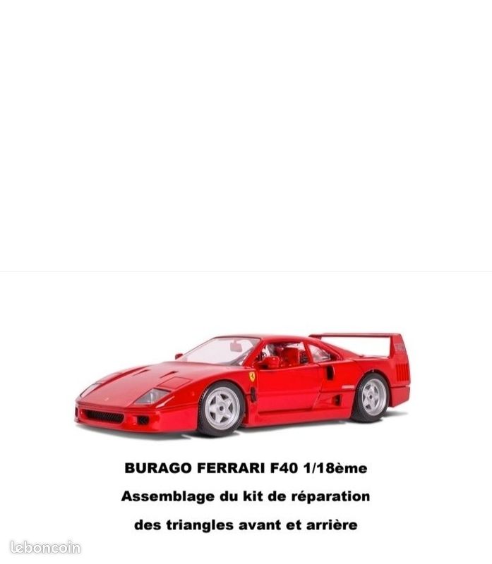 Pièce Détachée Harnais Baquet Pour Miniature Ferrari F40 Burago 1/24 - Occasion, Jaune