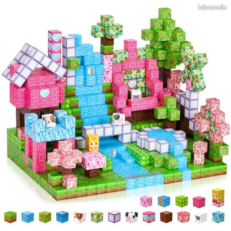 Jeu De 100 Blocs Magnétiques 2cm - 38 Couleurs, 8 Aimants Par Bloc - Jouet De Construction Créatif Pour Enfants 3-12 Ans