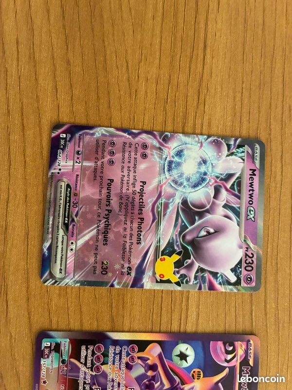 Mewtwo futuriste + mew holo + mewtwo ex ( des 30 ans) (image 4)