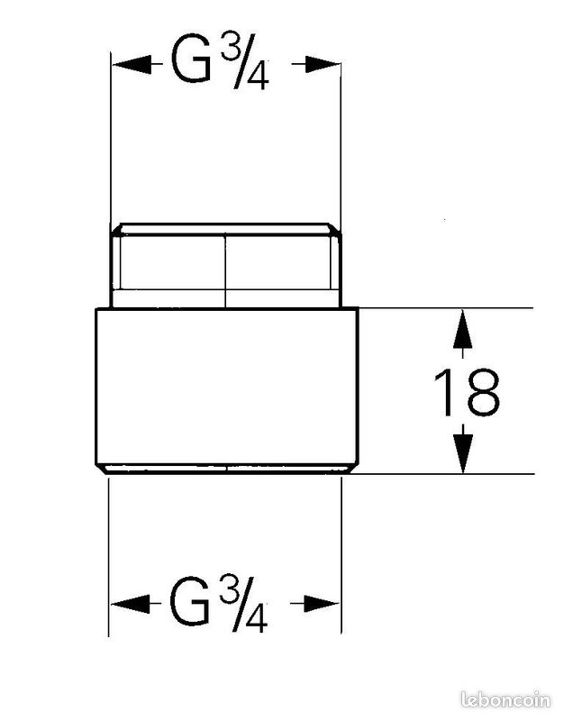 Rallonges Grohe 3/4″ 20 mm neuves (image 3)
