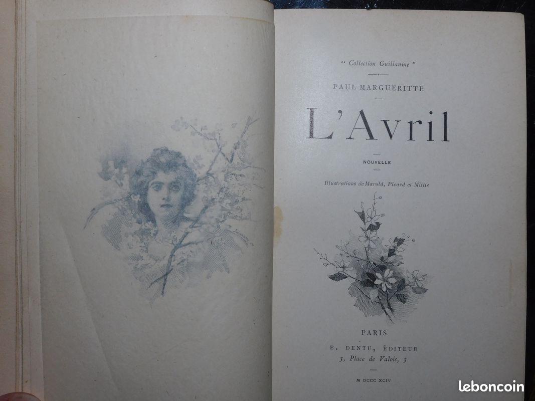 L'AVRIL PAR PAUL MARGUERITTE, NOUVELLE, ILLUSTRATIONS DE PICARD ET MITTIS dédicace autographe de l'auteur belle reliure 1894 (image 3)