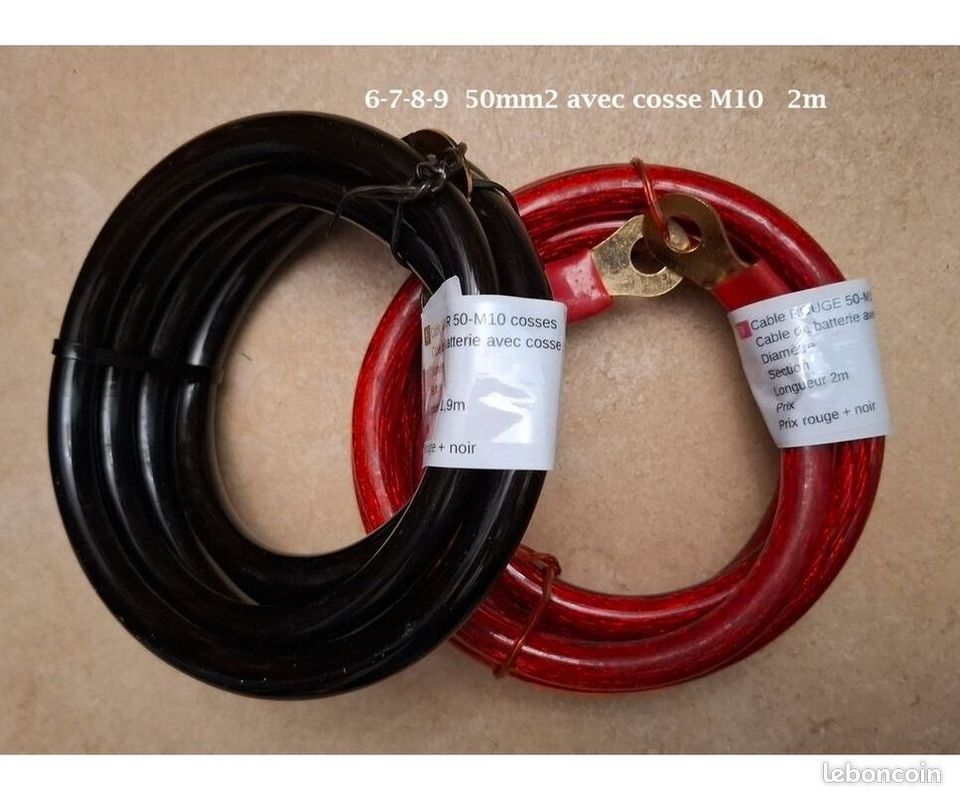 MESBRICO - Câbles de raccordement Rouge/Noir pour Batterie - Neufs O_261 (image 9)