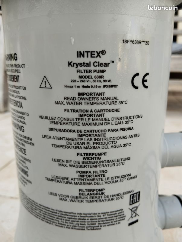 Filtre à cartouche Intel Krystal Clear 638R (2m3/h) (image 2)