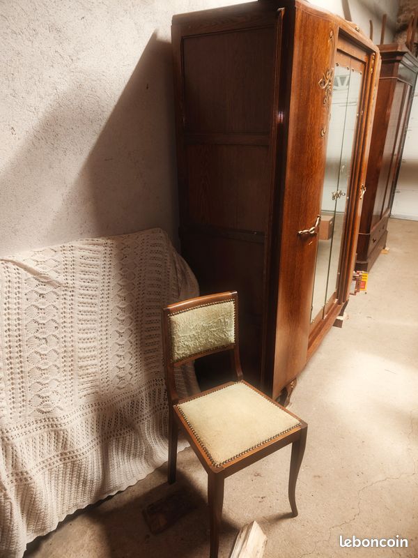 Armoire chambre à coucher, un lit 1,40x 1,80 et 2 chaises (image 3)