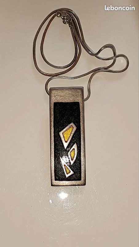 Rare Médaillon Pendentif Ancien émaillé - Signé Limoges ? - Vintage Français