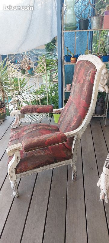 2 Fauteuils en bois ancien foncé (image 3)