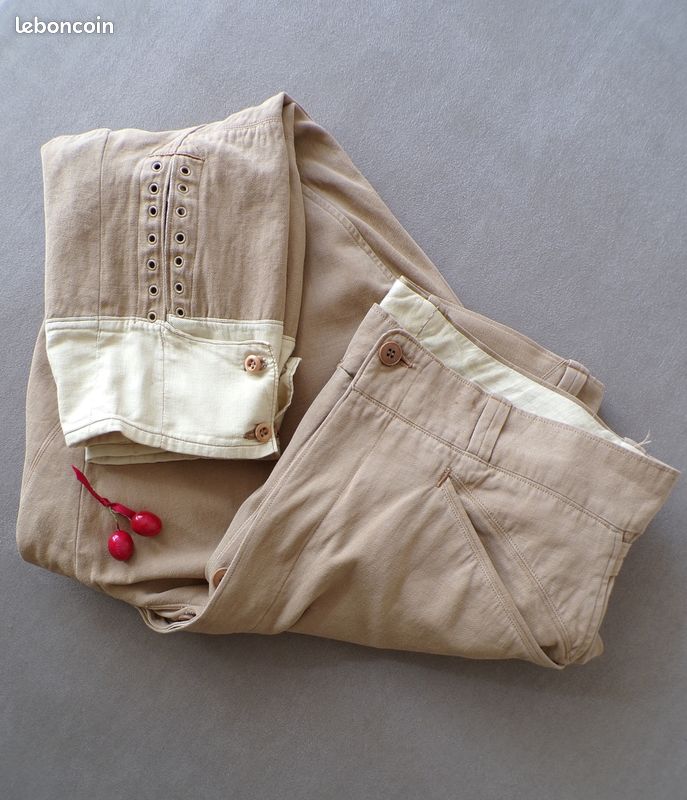 Culotte D'équitation Vintage Laine Jodhpurs Années 1940 Taille 25-26 Beige