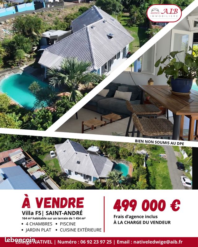 Maison 5 pièces 164 m² · à Saint-André · 164 m² · 499 000 €