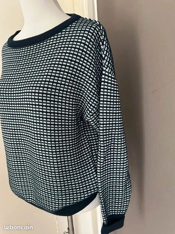 Lacoste pull imprimé bleu femme taille 38 (image 4)