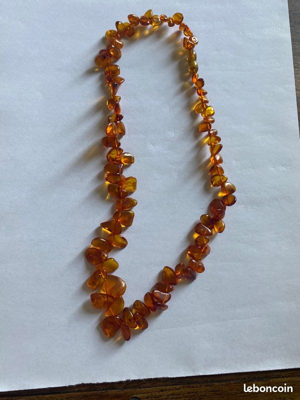 Collier En Ambre Naturel Baltique De Lituanie - Occasion, Pierre Gemme Précieuse | Bijou Ethnique Et Prestigieux