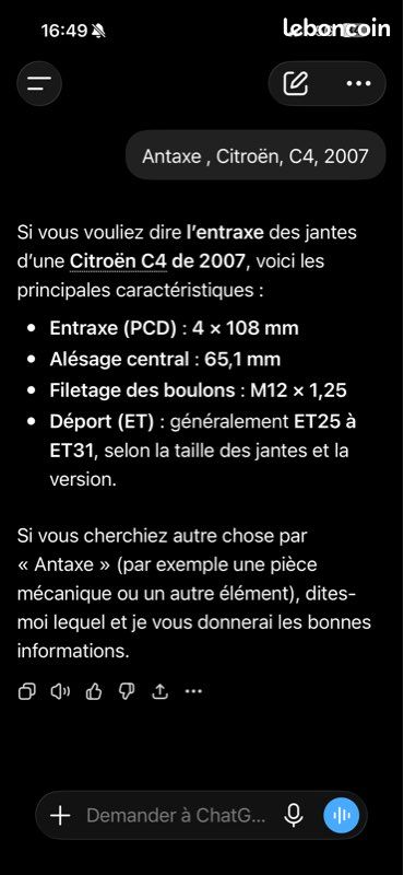 Roue de secours, Citroën C4 (image 3)