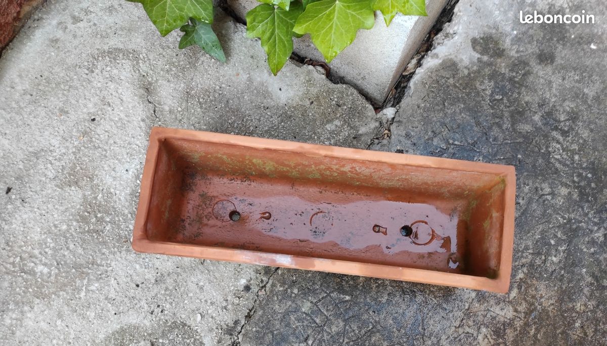 Jardinière pot de fleur plante en terre cuite vintage (image 4)