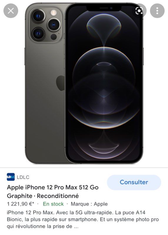Apple iPhone 12 Pro 128 Go Graphite · Reconditionné - Smartphone  reconditionné - LDLC