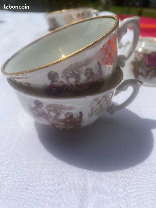 Service de 6 tasses à café en porcelaine de Chauvigny (image 9)