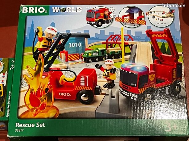 Brio rescue set 33817 helicopter 33797 Jeux Jouets