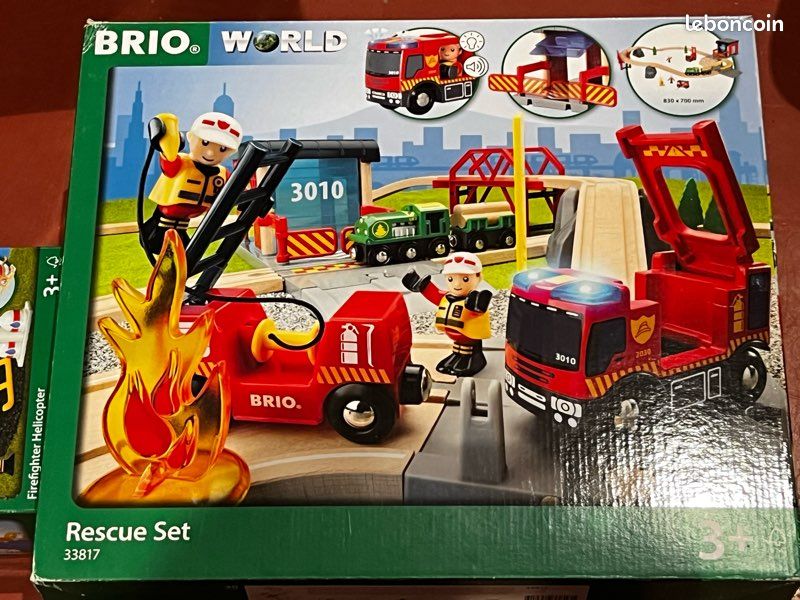Brio rescue set 33817 helicopter 33797 Jeux Jouets