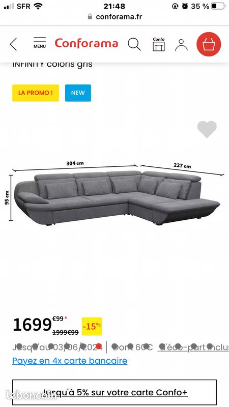 Canapé d’angle convertible (image 3)