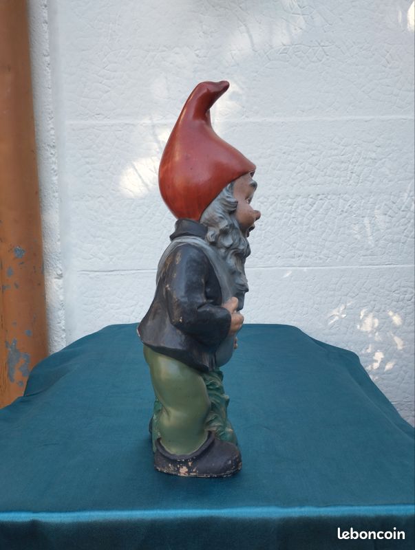 Nain De Jardin Vintage Heissner Avec Bêche - Hauteur 12 Cm - Céramique Années 50 - Allemagne