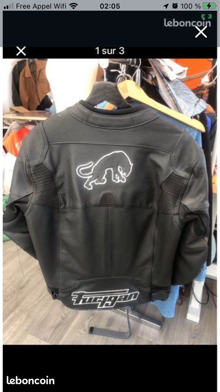 Joli Blouson Moto cuir premium leather Jackets taille 5 XL en super