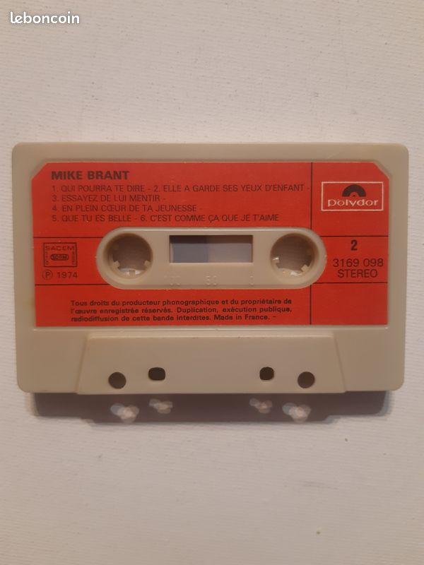 Cassette audio mike brant (image 6)