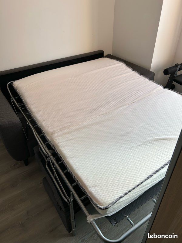 Canapé 2 places convertible en tissu Sando