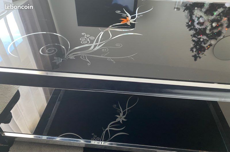 Table basse en verre noir (image 8)