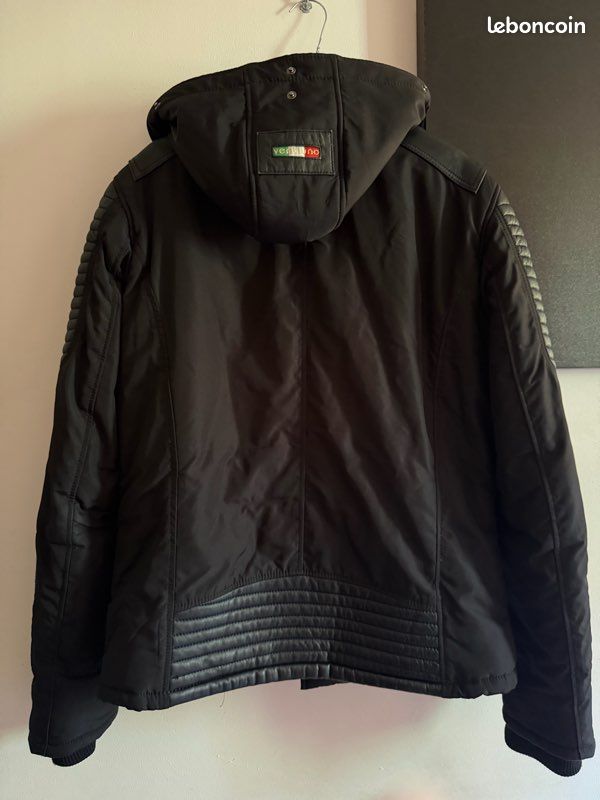 Veste Noir En Cuir Ventiuno (image 3)