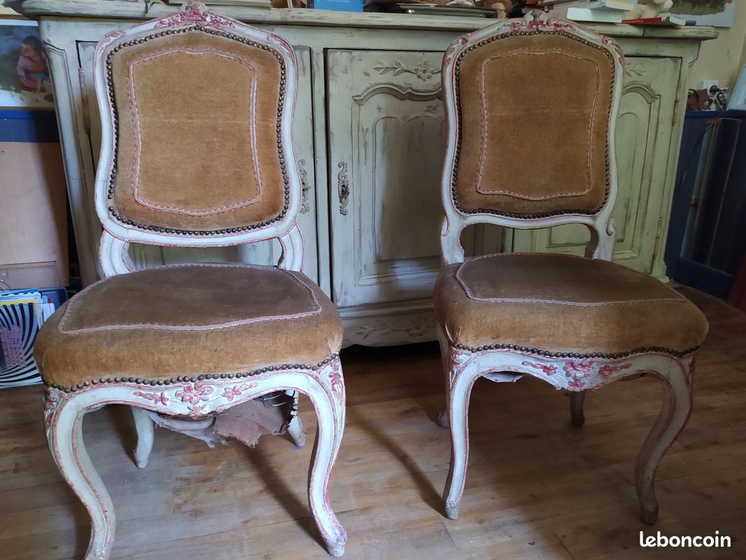 Paire de chaises époque Louis xv (image 4)
